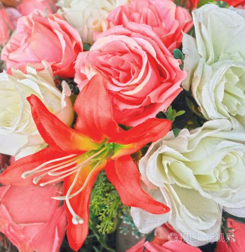 美丽的玫瑰人造花照片-正版商用图片1ed6qw-摄图新视界